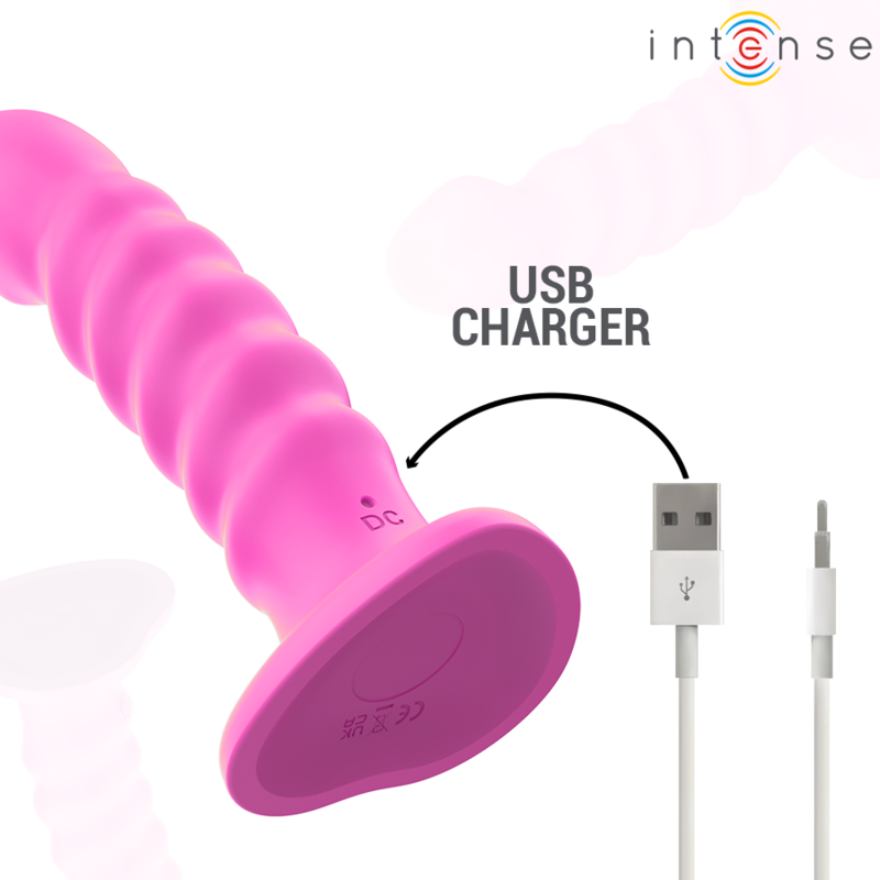 INTENSE CINDY VIBRATEUR TAILLE L DESIGN SPIRALE 10 VIBRATIONS ROSE TELECOMMANDE
