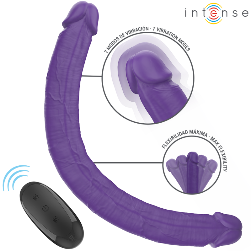 INTENSE GUNTER DILDO DOUBLE VIBRATEUR 40 CM VIOLET TELECOMMANDE