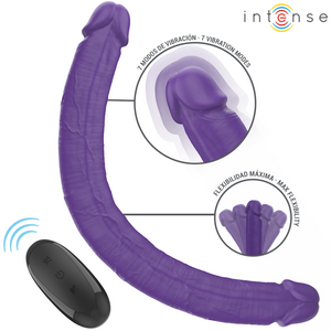 INTENSE GUNTER DILDO DOUBLE VIBRATEUR 40 CM VIOLET TELECOMMANDE