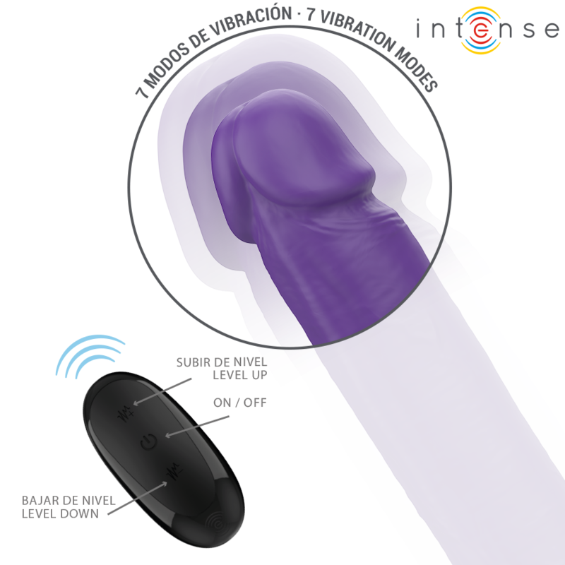 INTENSE GUNTER DILDO DOUBLE VIBRATEUR 40 CM VIOLET TELECOMMANDE