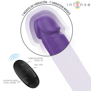 INTENSE GUNTER DILDO DOUBLE VIBRATEUR 40 CM VIOLET TELECOMMANDE