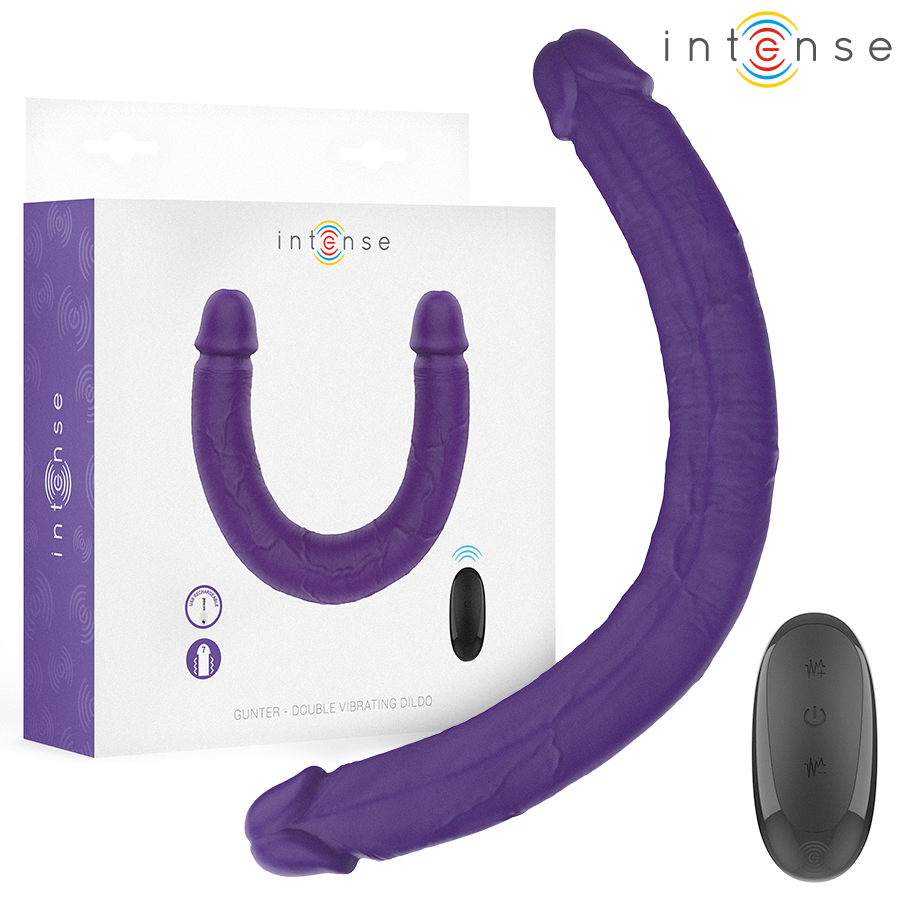 INTENSE GUNTER DILDO DOUBLE VIBRATEUR 40 CM VIOLET TELECOMMANDE