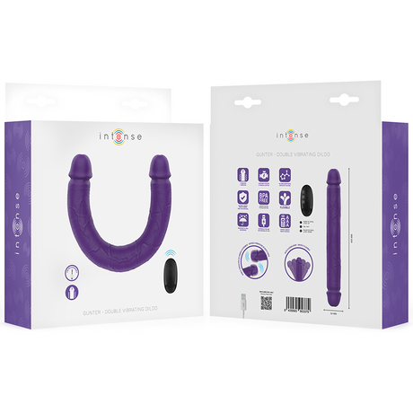 INTENSE GUNTER DILDO DOUBLE VIBRATEUR 40 CM VIOLET TELECOMMANDE
