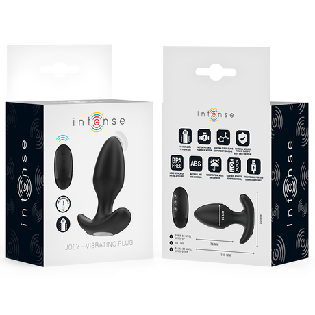 INTENSE JOEY ANAL PLUG 10 VIBRATIONS NOIR TELECOMMANDE