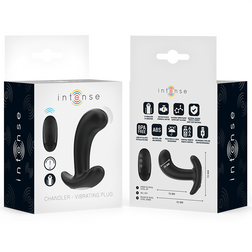 Emballage du plug prostate vibrant Chandler avec accessoires et descriptif technique