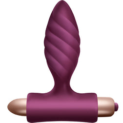 Plug anal torsadé en silicone avec base vibrante large