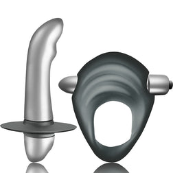 Kit cockring vibrant + plug prostatique 10 modes pour homme