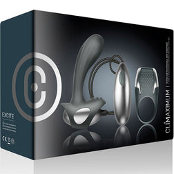 Kit Masseur prostatique vibrant filaire + cockring vibrant — Climaximum Excite