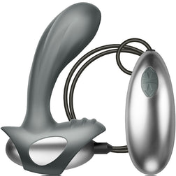 Kit Masseur prostatique vibrant filaire + cockring vibrant — Climaximum Excite