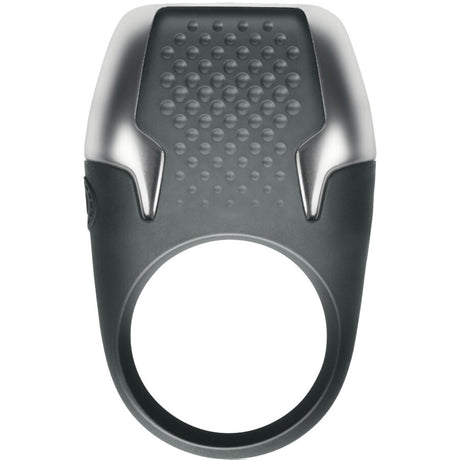 Cockring vibrant Climaximum Cockring double vibrant LED — Tyro en Silicone gris vu de face