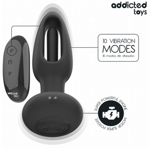 ADDICTED TOYS PLUG ANAL AVEC LANGUE VIBRANTE ET TELECOMMANDE