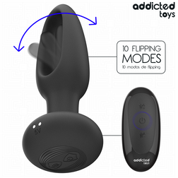 Plug anal avec langue rotative + télécommande sans fil — Addicted Flipping Tongue