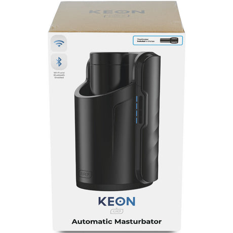 Masturbateur homme de la marque Kiiroo modèle WiFi avec gaine Keon en Silicone noir 20.0 cm pour le plaisir intime.