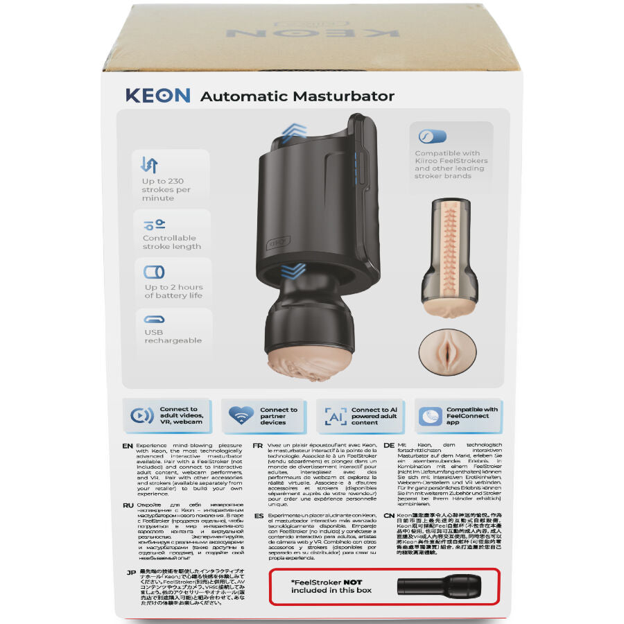 Masturbateur automatique va-et-vient WiFi + Bluetooth 230 CPM — vue de profil