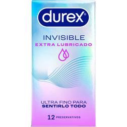 Durex Condoms Préservatifs ultra-fins extra lubrifiés 12 unités — Invisible vu de face