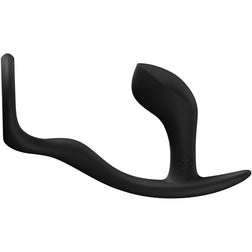 Plug anal silicone avec cockring intégré - vue de profil