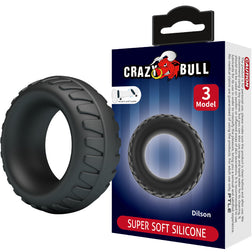 Cockring modèle Dilson M3 en Silicone noir pour le plaisir intime.