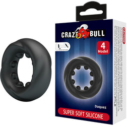 Cockring silicone Ø 30 mm — Daquez M4 en Silicone noir vu de face