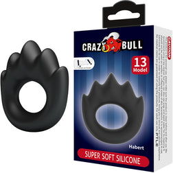 Cockring silicone flamme Ø 35 mm — M13 noir vu de face pour un plaisir sensuel ou intense