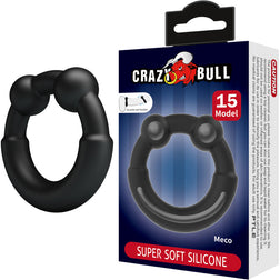 Cockring silicone XXL Ø 40 mm — Meco M15 noir vu de face pour un plaisir sensuel ou intense