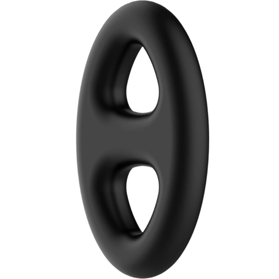 Cockring silicone ovale double pour verge et testicules — gros plan