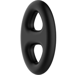 Cockring silicone ovale double pour verge et testicules — gros plan