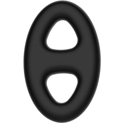 Cockring silicone ovale double pour verge et testicules — vue de profil