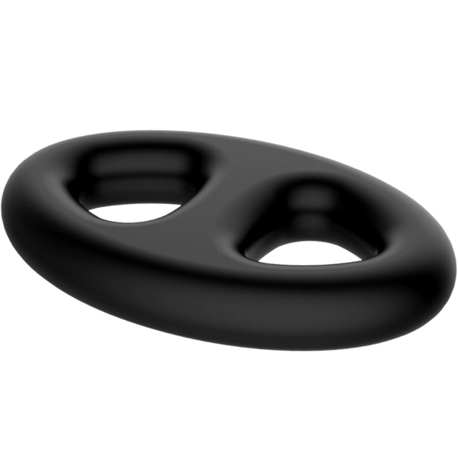 Cockring silicone ovale double pour verge et testicules — en situation