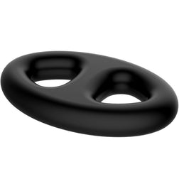 Cockring silicone ovale double pour verge et testicules — en situation