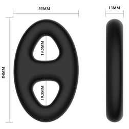 Cockring silicone ovale double pour verge et testicules — emballage