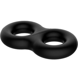 Cockring silicone double forme infinity pour verge et testicules — en situation