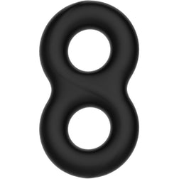 Cockring silicone double forme infinity pour verge et testicules — vue de profil