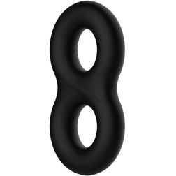 Cockring silicone double forme infinity pour verge et testicules — gros plan