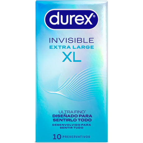 DUREX PRESERVATIFS INVISIBLES XL 10 UNITES