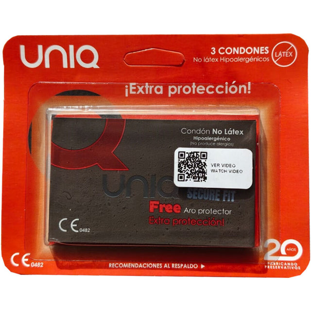 UNIQ PRESERVATIFS SANS LATEX SECURE FIT 3 UNITES