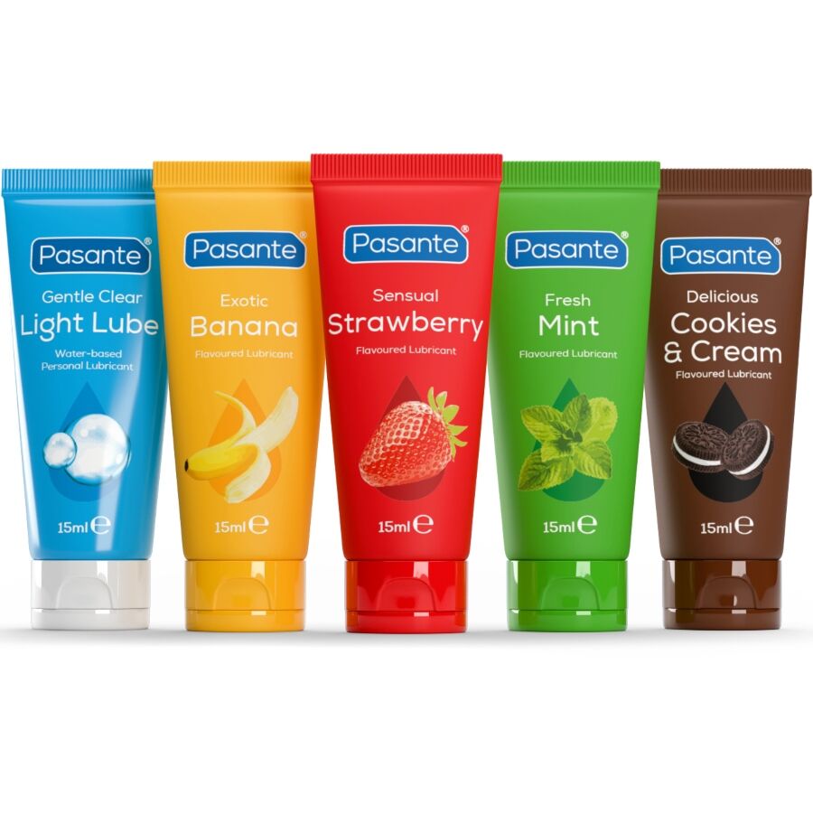 Gel lubrifiant Coffret 5 lubrifiants aromatisés base eau 15 ml intime