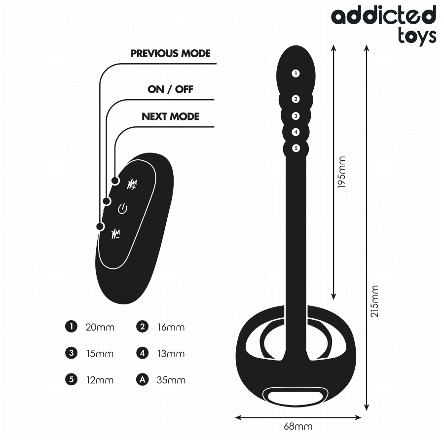 Cockring vibrant avec stimulateur prostate à boules — emballage