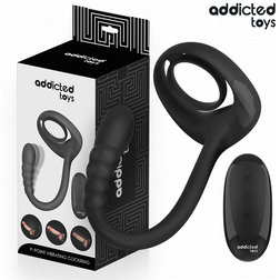 Stimulateur prostate Addicted Toys Cockring vibrant avec à boules — P-Point en Silicone vu de face