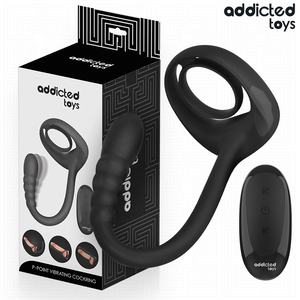 Cockring vibrant avec stimulateur prostate à boules — P-Point · Addicted Toys · Cockrings Vibrants
