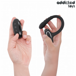 Cockring vibrant avec stimulateur prostate à boules — vue détaillée