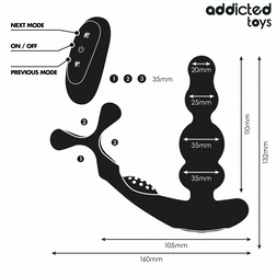 Plug anal Vibrant bulbeux cockring intégré - accessoires inclus visibles