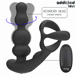 Plug anal Vibrant bulbeux cockring intégré - gros plan produit