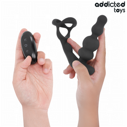 Plug anal Vibrant bulbeux cockring intégré - vue produit de profil