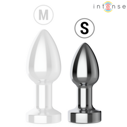 Plug vibrant  métal chromé avec LED RGB et télécommande — taille S