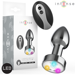 Plug vibrant taille S en métal chromé avec LED RGB — vue de face