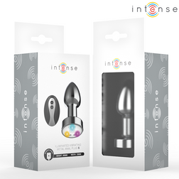 Plug vibrant  métal chromé avec LED RGB et télécommande — taille S