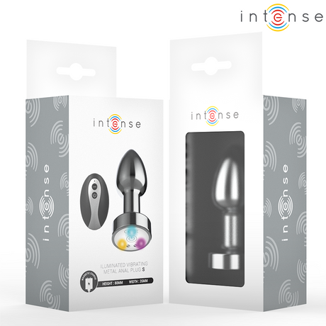 INTENSE PLUG ANAL VIBRANT EN METAL AVEC LUMIERES LED ET TELECOMMANDE TAILLE S
