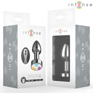 INTENSE PLUG ANAL VIBRANT EN METAL AVEC LUMIERES LED ET TELECOMMANDE TAILLE M
