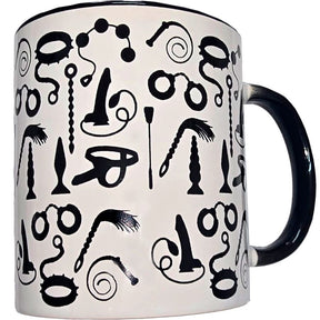 DIABLO PICANTE TASSE BONDAGE BLANCHE AVEC ANSE NOIRE 370 ML