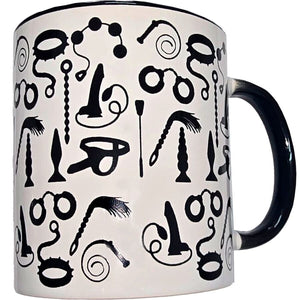 DIABLO PICANTE TASSE BONDAGE BLANCHE AVEC ANSE NOIRE 370 ML